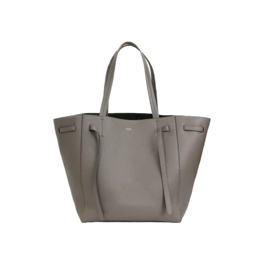 CELINE Cabas Phantom Taupe Leather Handbag Diaper Bag Gray Greige Gray